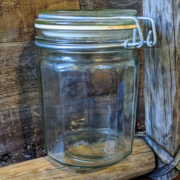 Vintage Glass Jar With Lid And Wire Clamp - Picture 5 of 13